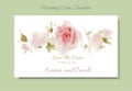 Vintage style Wedding Invitation pink roses watercolor hand draw Royalty Free Stock Photo