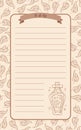 A vintage style weekly or daily diary for Halloween. For note paper, to do list, sticker template design. Vector cute