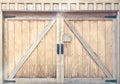 Vintage style wooden barn door with natural color