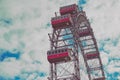 Vintage styled color photo of the famous ferris wheel in Prater Park of Vienna, Austria Royalty Free Stock Photo