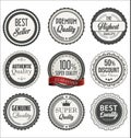 Vintage styled premium quality and best seller badges set Royalty Free Stock Photo