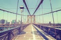 Vintage stylized photo of the Brooklyn Bridge, NYC. Royalty Free Stock Photo