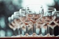 Vintage stylized photo on wine glasses.