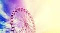 Vintage stylized picture of a ferris wheel. Royalty Free Stock Photo