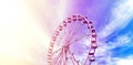 Vintage stylized picture of a ferris wheel. Royalty Free Stock Photo