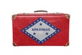 Vintage suitcase with Arkansas flag