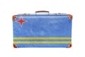Vintage suitcase with Aruba flag
