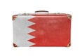 Vintage suitcase with Bahrain flag