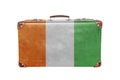 Vintage suitcase with Cote d`lvoire flag