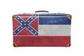 Vintage suitcase with Mississippi flag