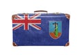 Vintage suitcase with Montserrat flag