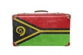 Vintage suitcase with Vanuatu flag