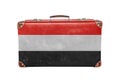 Vintage suitcase with Yemen flag Royalty Free Stock Photo