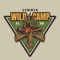 Vintage summer camp colorful logotype