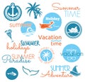 Vintage summer design labels