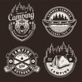 Vintage summer outdoor recreation emblems Royalty Free Stock Photo