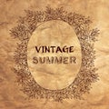 Vintage summer postcard. Vector illustration. Royalty Free Stock Photo