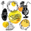 Vintage summer typography design with labels Royalty Free Stock Photo