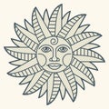 Vintage sun face compass rose Royalty Free Stock Photo