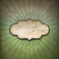 Vintage Sunbeams Background with Label Royalty Free Stock Photo