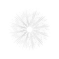 Vintage Sunburst, Black and White Sun Vector Icon, Bursting Sun Rays, Star Pictograph, Speed Lines Royalty Free Stock Photo