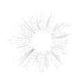 Vintage Sunburst, Black and White Sun Vector Icon, Bursting Sun Rays, Star Pictograph, Speed Lines Royalty Free Stock Photo