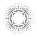 Vintage Sunburst, Black and White Sun Vector Icon, Bursting Sun Rays, Star Pictograph, Speed Lines Royalty Free Stock Photo