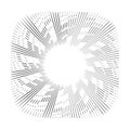 Vintage Sunburst, Black and White Sun Vector Icon, Bursting Sun Rays, Star Pictograph, Speed Lines Royalty Free Stock Photo