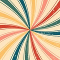 Vintage Sunburst Rainbow Colorful Swirl Texture Retro Style background.Social media post vector illustration Royalty Free Stock Photo