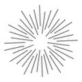 Vintage Sunburst, starburst, firework doodle design element. for logos, badges and labels. isolated on white background