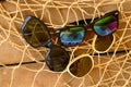 Vintage sunglasses and beam trawl. Vintage summer