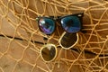 Vintage sunglasses and beam trawl. Vintage summer