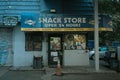 Vintage Sunoco gas station sign on Atlantic Avenue in Crown Heights, Brooklyn, New York Royalty Free Stock Photo