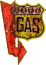 Vintage super grungy american gas station sign, retro distressed and weathered vector illustration Royalty Free Stock Photo