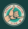 Vintage surfing club logotype