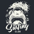 Vintage surfing club monochrome concept