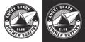 Vintage surfing club monochrome round badge Royalty Free Stock Photo