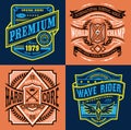 Vintage surfing emblem t-shirt graphics