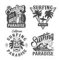 Vintage surfing time prints Royalty Free Stock Photo