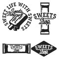 Vintage sweets shop emblems