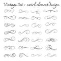 Vintage swirl design element set,page decoration,vector illustra