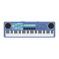 Vintage synthesizer musical equipment flat design vector illustration.