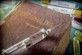 Vintage Syringe On A Book Of encephalitis