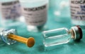 Vintage syringe with vials Royalty Free Stock Photo