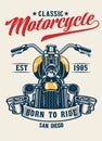 Vintage T-shirt Design of Classic Motorcycle Garage