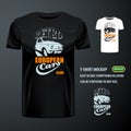 Vintage t-shirt with stylish European Car. Editable mock up