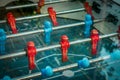 Vintage table football game close up view Royalty Free Stock Photo