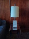 Vintage table lamp in chromed metal and brushed aluminium,light mordern lodge table