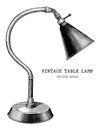 Vintage table lamp hand draw vintage engraving antique style iso