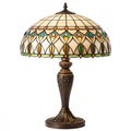Vintage table lamp with stained glass shade Royalty Free Stock Photo